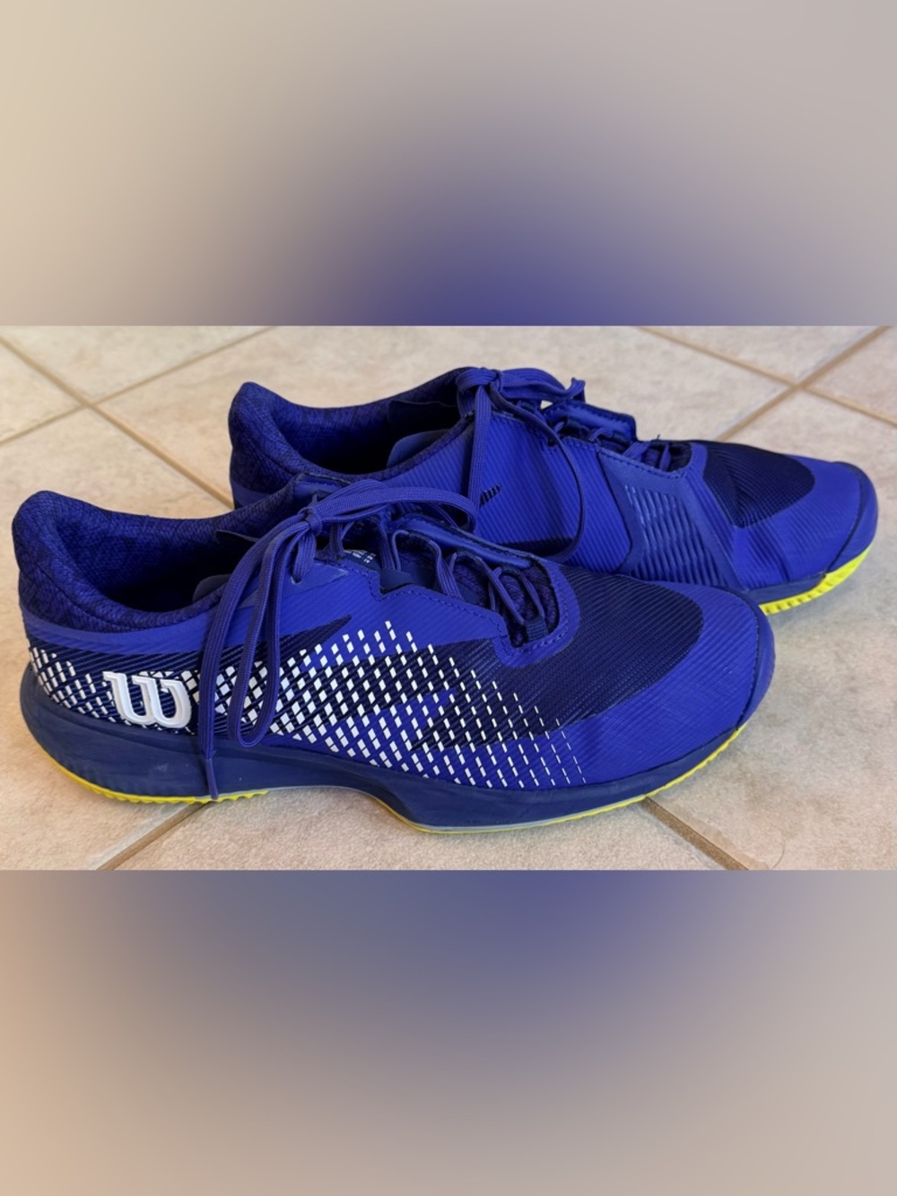 Wilson Rush Pro Tennis Shoes Blue Neon Yellow Men’s Size 10